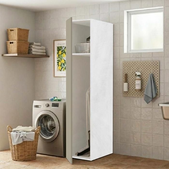 Colonne Armoire à Balais 1 Porte Taupe Mat et Structure Gris Spatulé Colonne Armoire à Balais 1 Porte Taupe Mat et Structure Gris Spatulé