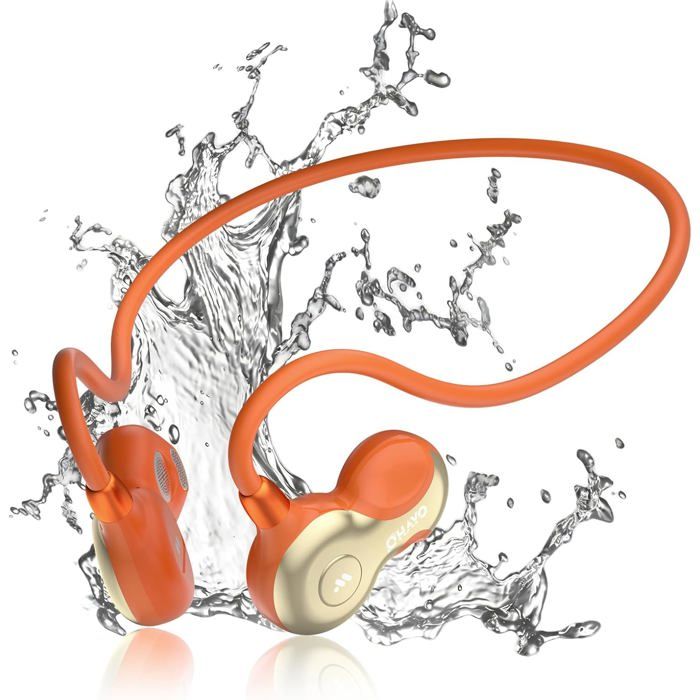 Écouteurs Bluetooth Sans Fil Sport Casque Bluetooth V6.0 Étanchéité Ipx7Compatible Avec Apple Xiaomi Samsung Etc (Orange)
