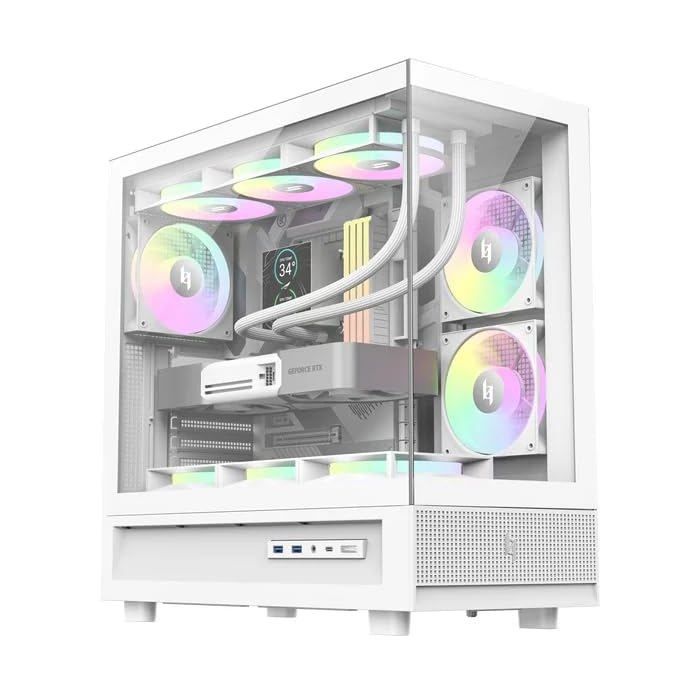 Boîtier Gaming ATX GAMEMAX NEX C51 WH Double verre trempé 3x ARGB PWM 120mm Type‑C Gen2 + 2x USB3.0