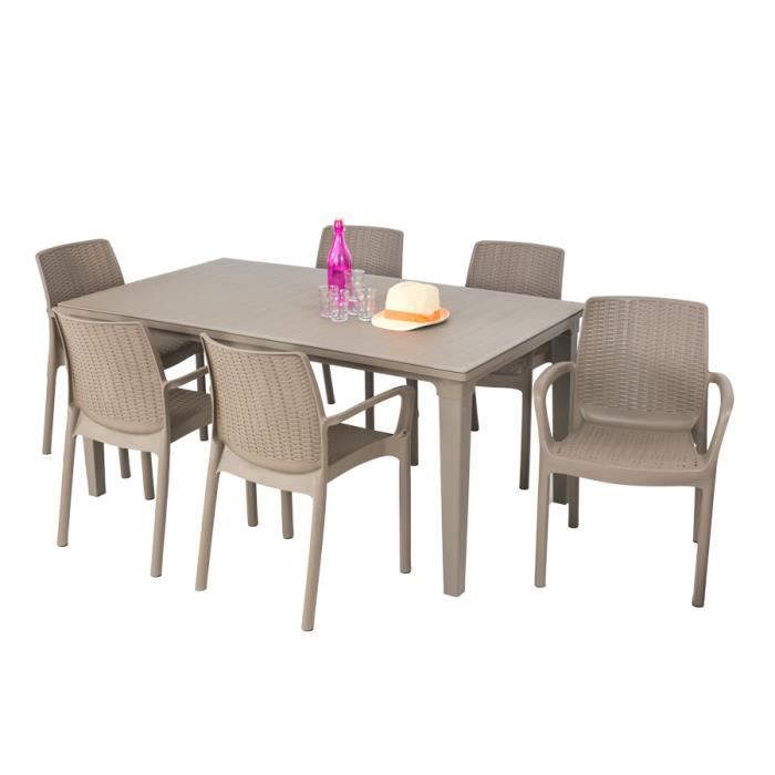 Salon De Jardin Allibert Table Cappuccino 6 Fauteuils Taupe Achat Vente Ensemble Table Et Chaise De Jardin Salon De Jardin Allibert Ta Cdiscount