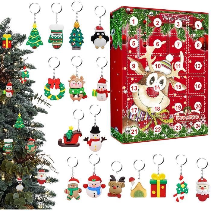 Boîte aveugle de compte à rebours de l'avent de noël à 24 chiffres