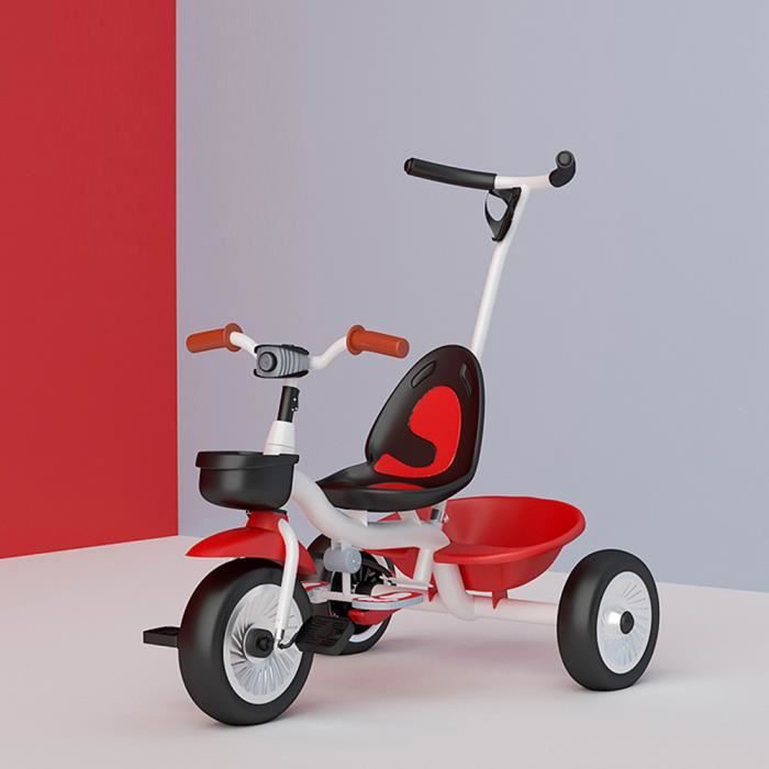 2 en 1 Tricycle evolutif enfant Vélo bébé 3 Roues avec Pédale Poussette Evolutif Pour Enfants Rouge&Blanc