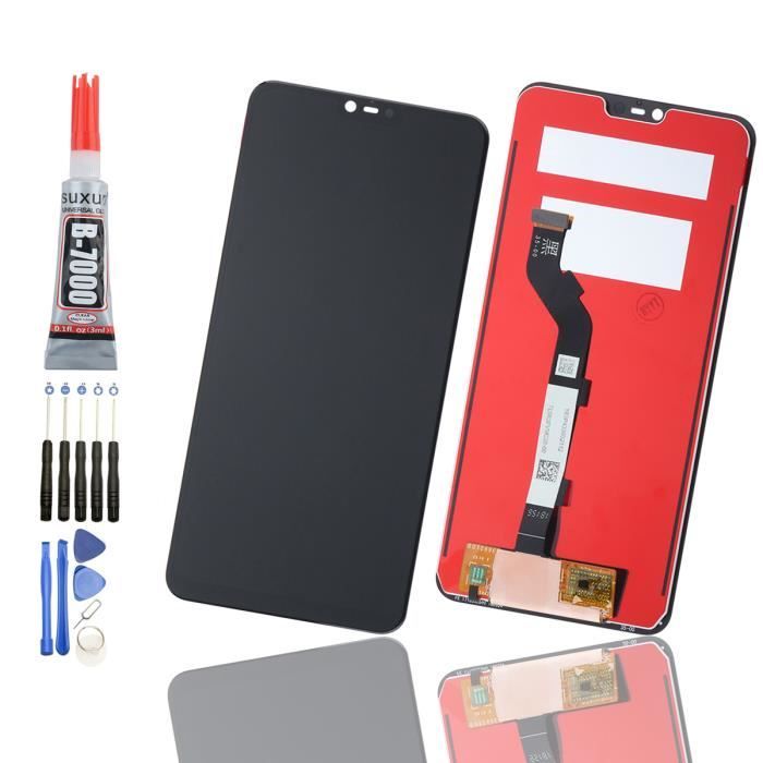 Ecran lcd XIAOMI Mi 8 Lite Noir M1808D2TG + vitre tactile lcd Taille 6.26'' + Kit outils + Colle B7000+ Adhésif 3M