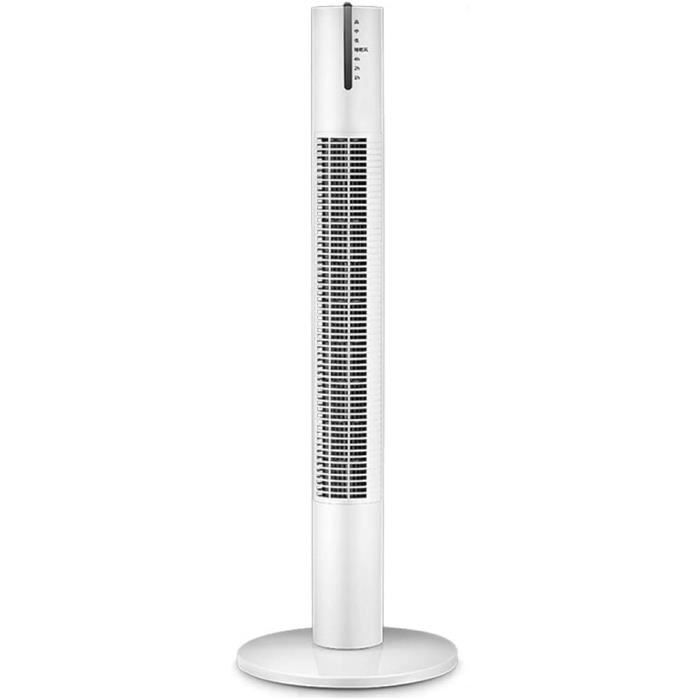 HOMCOM Ventilateur Colonne 50W Avec Télécommande - Ventilateur Tour Silencieux 3 Vitesses, Oscillation 85°, Minuterie 15h, Affichage LED - Blanc 30x30x78 Cm