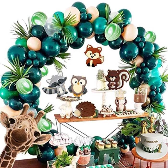 Support A Decorer Kl35w Foret Theme Fete Fournitures 148 Pcs Vert Ballon Guirlande Arc Kit Pour Jungle Safari Anniversaire Douche No Cdiscount Maison