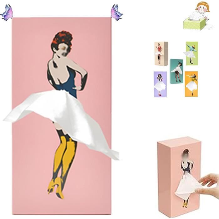 Boîte à mouchoirs à jupe volante, créative et charmante, style vintage pop art, jupe courte, pour fille, se recoiffe, décoration après chaque distribution pour la maison, la voiture (C Boîte à mouchoirs à jupe volante, créative et charmante, style vintage pop art, jupe courte, pour fille, se recoiffe, décoration après chaque distribution pour la maison, la voiture (C