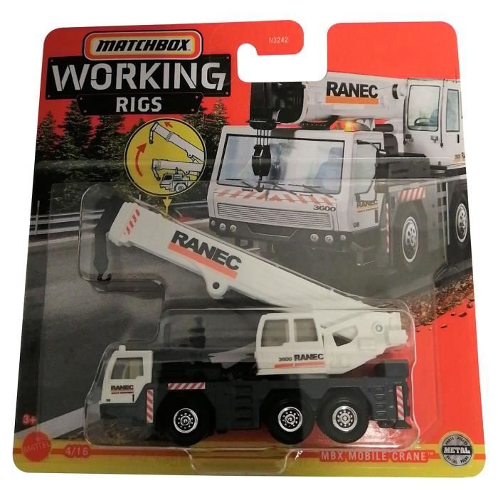 Matchbox Grue mobile MBX Jouet de chantier avec grue extensible Blanc Cdiscount Jeux Jouets