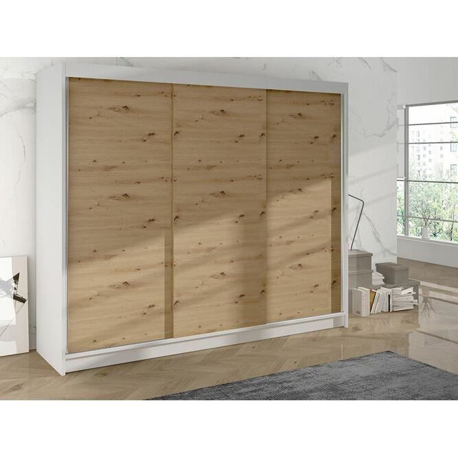 Armoire - Armoire Atlanta 160 406891 - Blanc - 200x215x58cm
