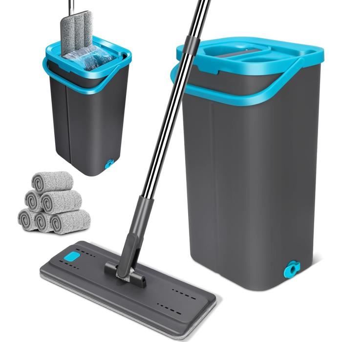 Kit Balai Serpillère et Seau Essoreur, Balai Magique avec Seau Essoreur