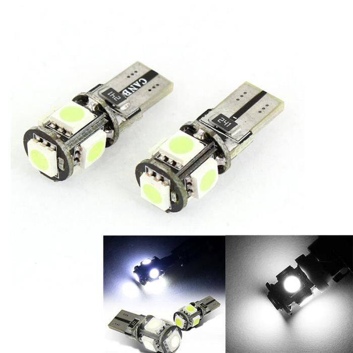 LED ampoule lampe Blanc T10 voiture 2Pcs Cdiscount Auto