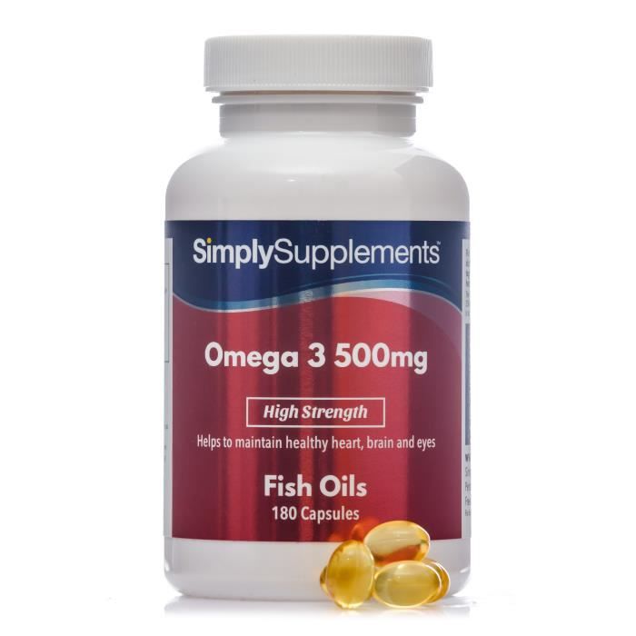 Oméga 3 500mg (Huile de Poisson) 360 Gélules Jusqu’à 1 an de