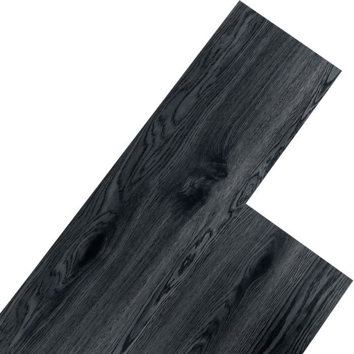 STILISTA Lame de sol PVC, pack 20m², antidérapant, imperméable à l'eau, ignifugé - 20m² Chêne teinté noir
