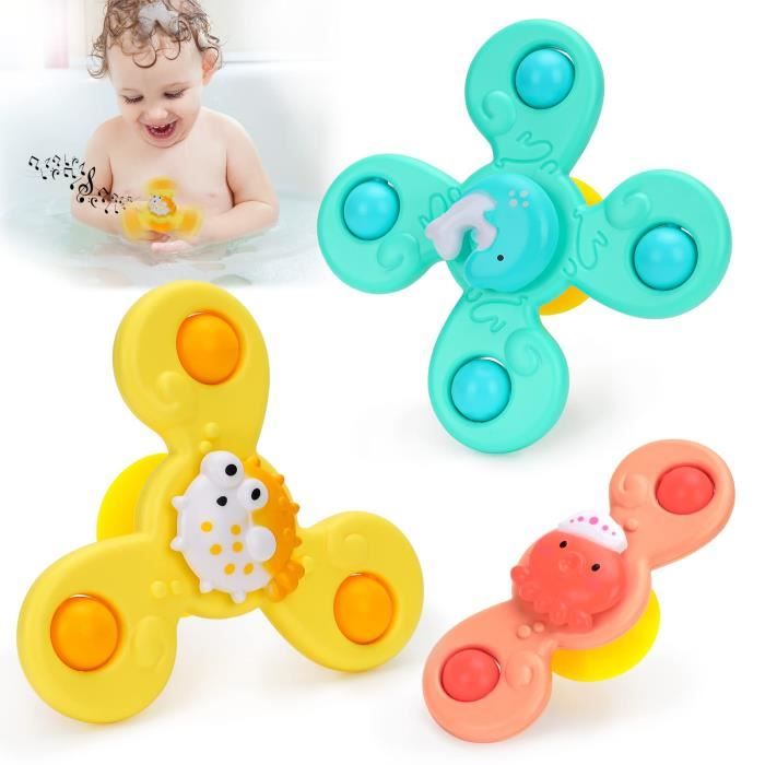 Ventouse Spinner Jouets, 3PCS Poulpe Puffer Dauphin Animaux