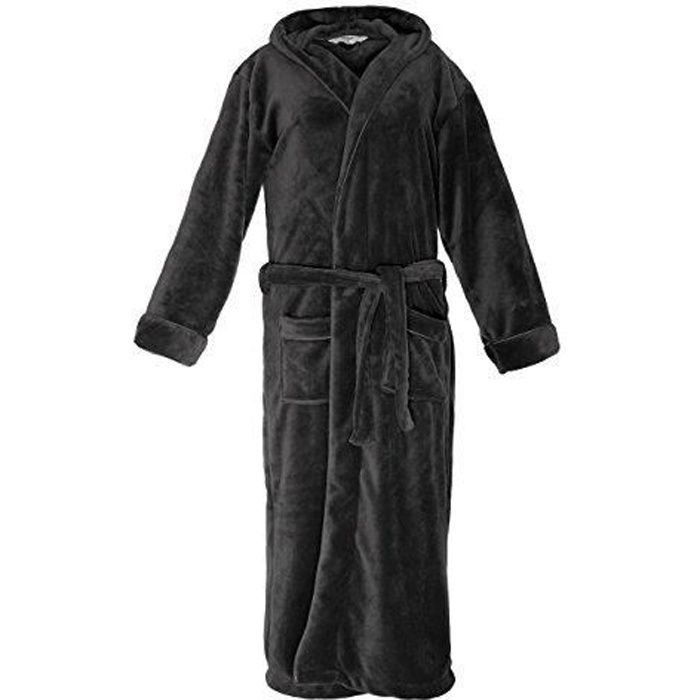 Lumaland Peignoir de Luxe en Microfibre avec Capuche Pour Femme et Homme Disponible en Differentes Tailles et Couleurs Gris S Cdiscount Maison
