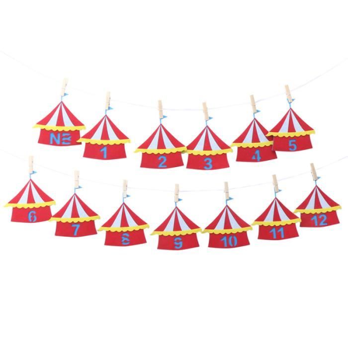 1 Pc Banniere Theme Cirque Anniversaire Banderoles Decoration De Fete Butting Guirlande Pour Decorative Balloon Balloon Pump Cdiscount Maison