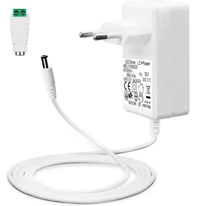 Adaptateur Secteur Vers Allume-Cigare 12V/3A 36W - Pour GPS, Dashcam, Mini-Frigo Auto - Long Câble 1.2m