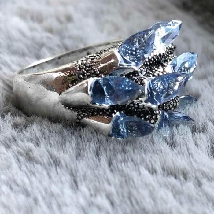 Bagues Vintage Punk en cristal pour femmes Zircon bleu Design inhabituel anneaux de mar Ring P556 6 Achat Vente bracelet gourmette Bagues Vintage Punk en cristal Femme Cristal Cd