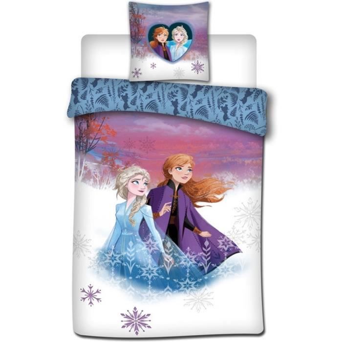 La Reine des Neiges Disney - Parure de couette 140x200 + taie d