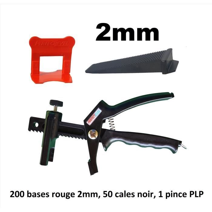 Kit Nivellement Carrelage 2mm 200 Clips Bases 50 Coins Cales