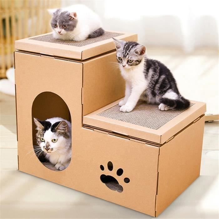 50x40x32cm Maison De Chat En Carton Ondule 2 Etage Maison De Jeu Condo Salon Meit Doux Me555 Cdiscount Beaux Arts Et Loisirs Creatifs