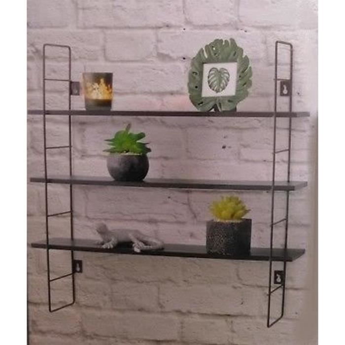 Etagere Design Murale Industrielle Metal Bois Fer Cuisine