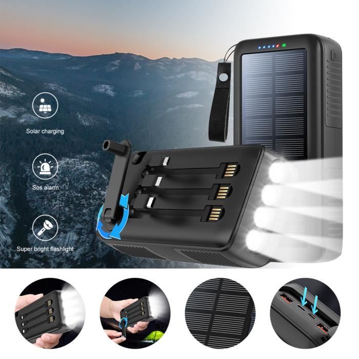 Lampe de vélo multifonction à charge solaire USB, feu avant de vélo