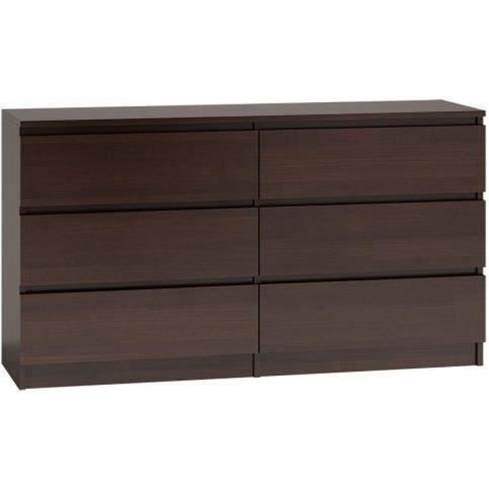 Commode Moderne Avec 6 Tiroirs 140 Cm Malwa M6 40 Wenge Achat Vente Commode De Chambre Commode Moderne Avec 6 Cdiscount
