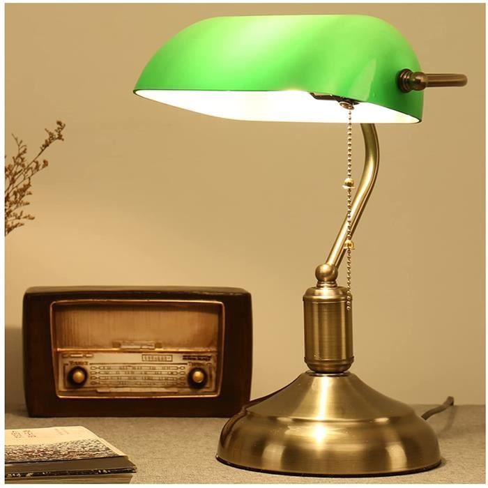 Lampe banquier Lamp Vert Lampe Vintage Lampe Bureau Lampe banquier Verte Vintage  Lampe de Banquier Lampe banquier Laiton Lampe[388] - Cdiscount Maison