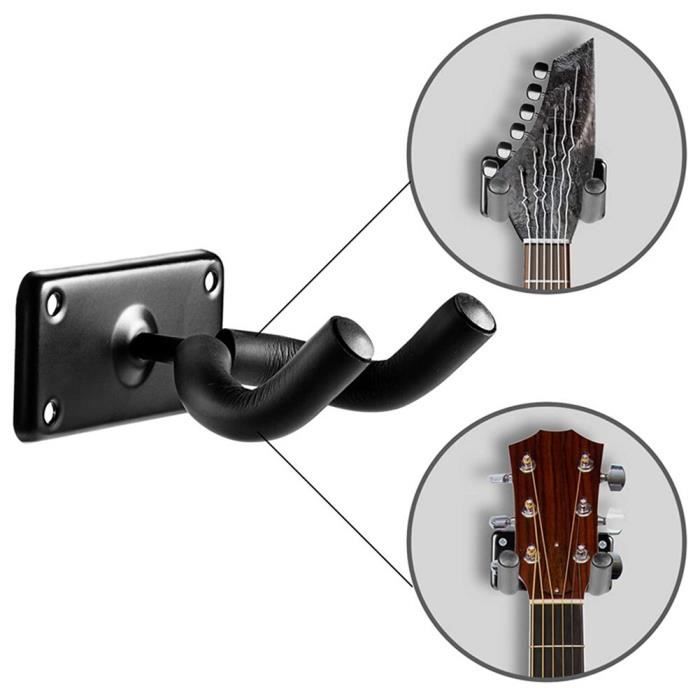 Support mural de guitare avec crochet, support antidérapant pour guitare acoustique, Ukulele