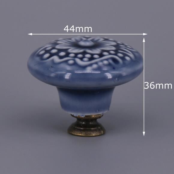 IEIK Boutons De Tirage En Céramique Pour Placard De Cuisine Bleu