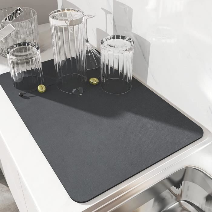 tapis égouttoir vaisselle tapis de séchage vaisselle super absorbant, tapis évier cuisine en nanofibres à séchage rapide 40 x 30cm