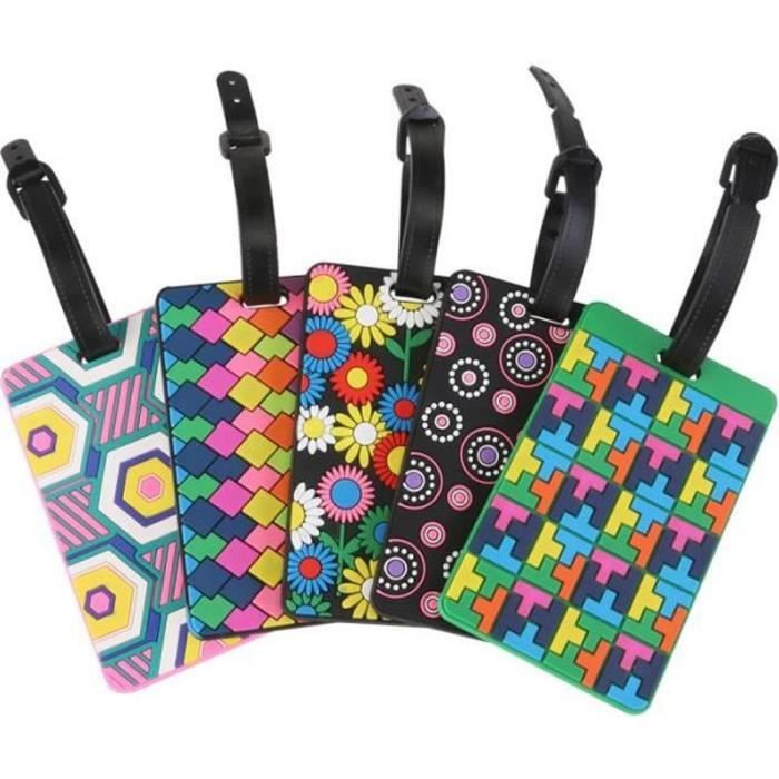 Lot De 6 étiquettes De Bagages Robustes – Neutre, Pour Voyage, Valises, Sacs – Neuves