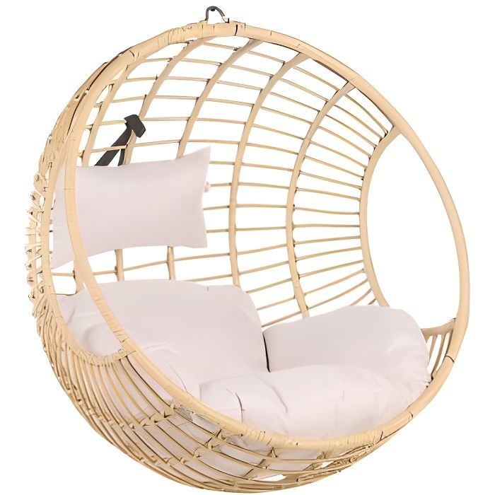 Beliani - Fauteuil suspendu en rotin beige ASPIO