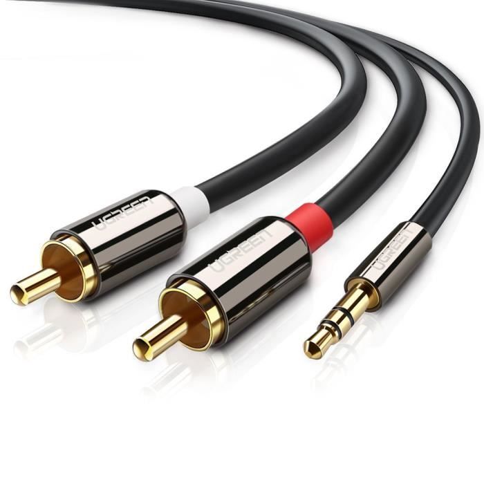 Biencome® Audio Câble RCA Câble Audio Stéréo Jack 3.5mm Mâle vers 2 RCA  Mâle avec Connecteur - 0.5M - Cdiscount Informatique