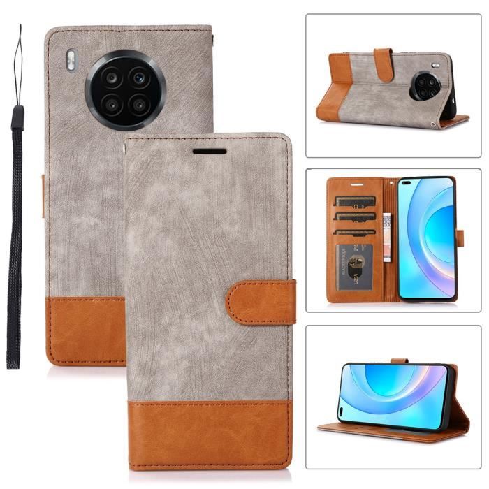 Coque Portefeuille Pour Honor X5C Plus - Cuir PU, Protection TPU, 2 Emplacements Cartes, Support Magnétique - Marron - 13