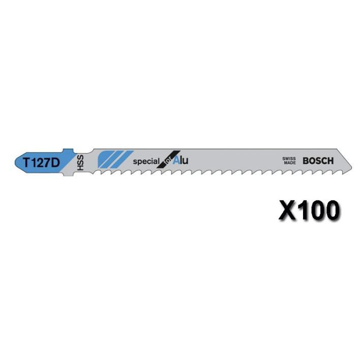 Lot de 100 Lames de scie sauteuse BOSCH Special for Alu T127D L 100 mm