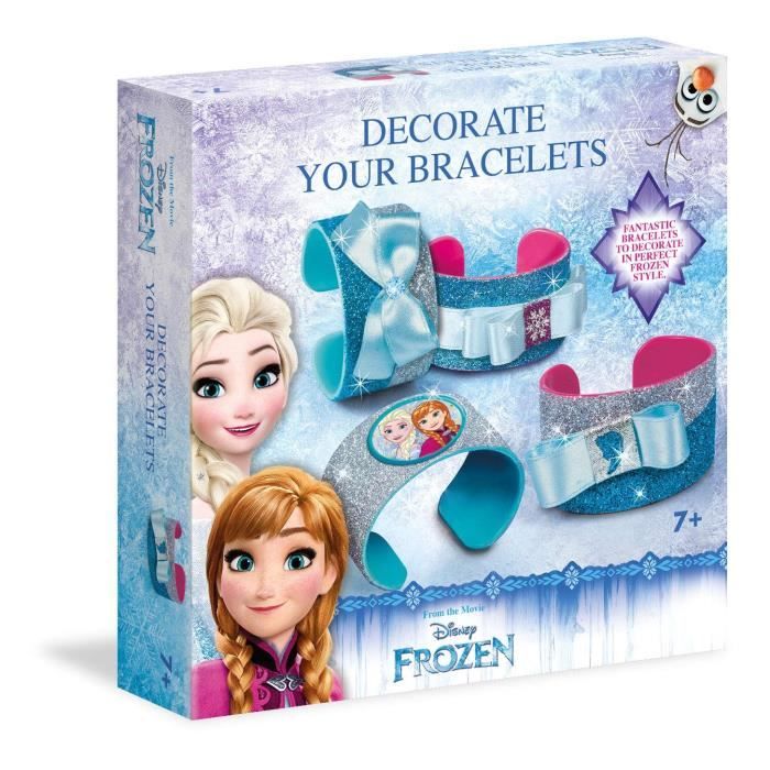 CLEMENTONI - Bracelets - La Reine des Neiges - Pour Enfant - Création de  Bijoux avec Paillettes et Autocollants