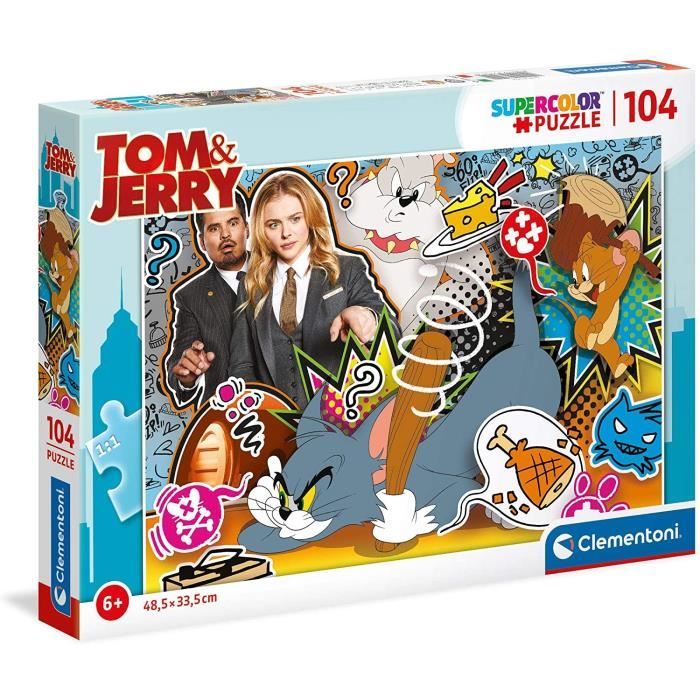 Puzzle SuperColor 104 pièces Tom & Jerry - Clementoni - Cdiscount Jeux ...