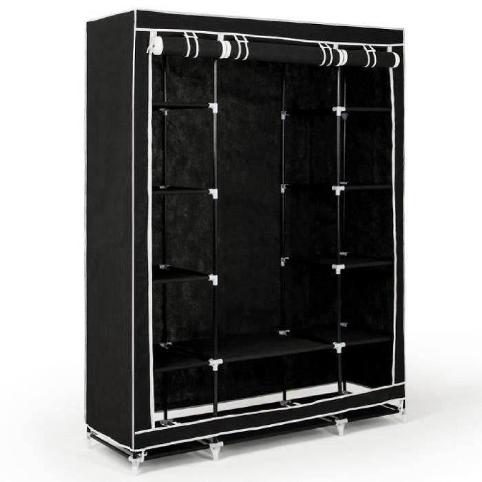 Armoire pliable souple Penderie XXL Noir Cdiscount Maison