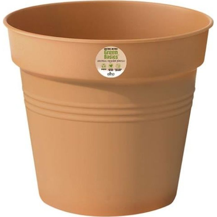 Pot de culture Green Basics 17 cm - ELHO GIVE Room TO Nature - Terre cuite - Rond - Avec réserve d'eau