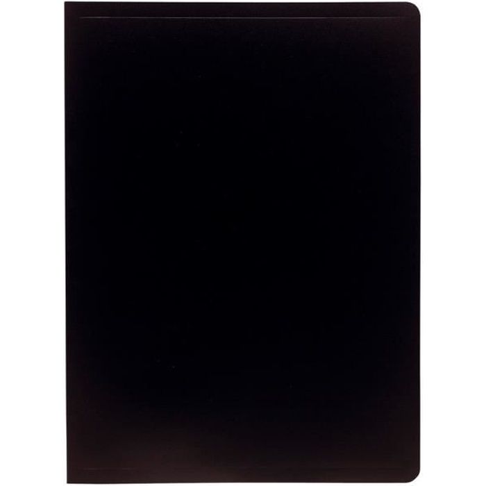 EXACOMPTA Porte-vues A4 Polypropylène souple Pochettes grainées opaque 100 vues Noir