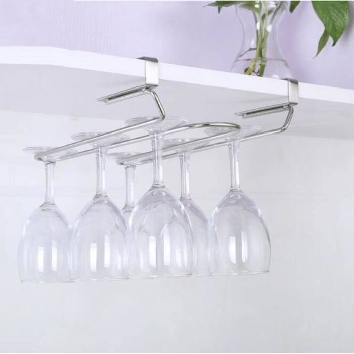 Porte Verre Suspendu Cuisine Rangement Support Verre A Vin En Inox