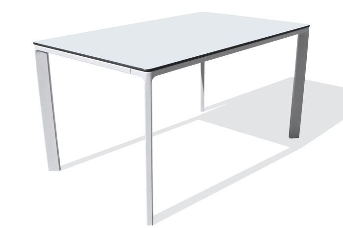 table de jardin - ezpeleta - rectangulaire - aluminium - blanc