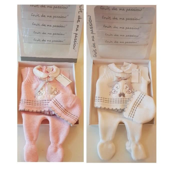 Fruit De Ma Passion Coffret Bebe Mixte Ensemble 3 Pieces 0 3 Mois Fabrique En Eur Cdiscount Pret A Porter