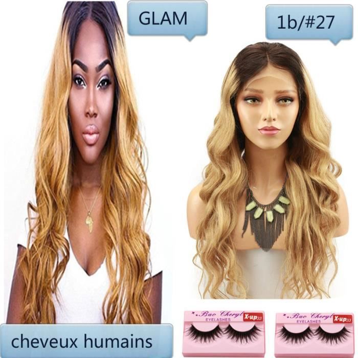 Cheveux En V Sur Le Front Femme 12pouce lace front 1b/#27 Blonde Ombre Couleur Avant de Lacet Perruques
