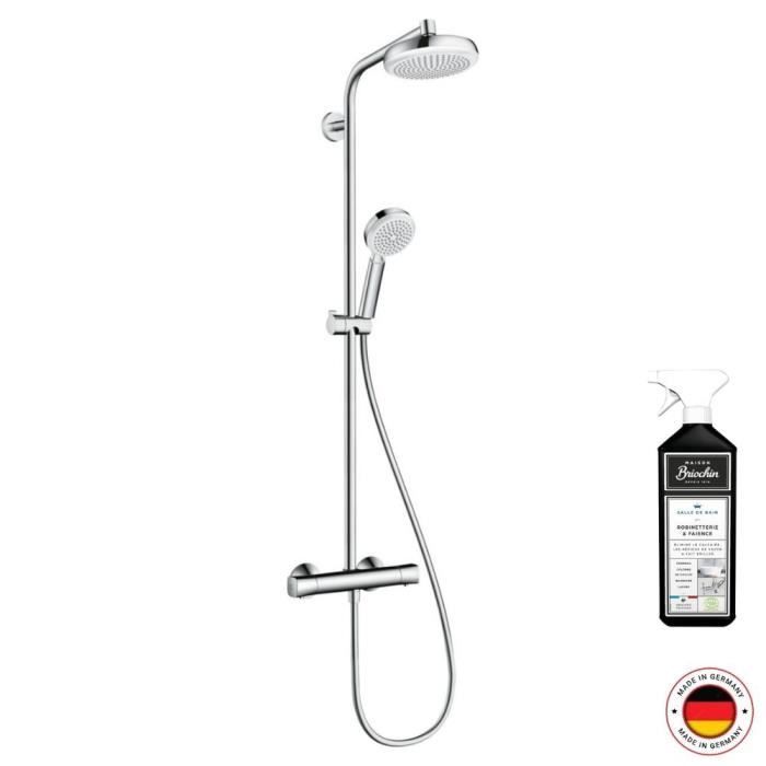 Colonne de douche thermostatique HANSGROHE Crometta 160 blanc et