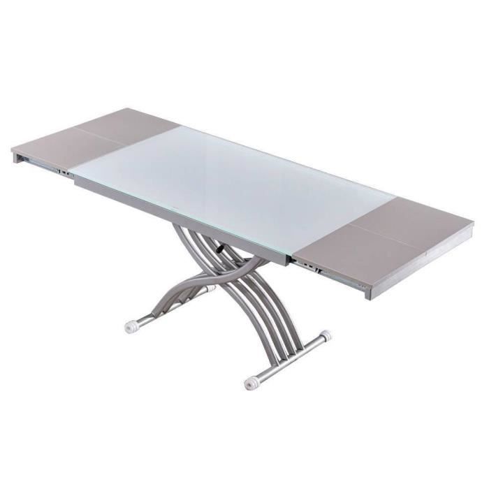 Table Basse Newform Relevable Extensible Plateau En Verre Extra