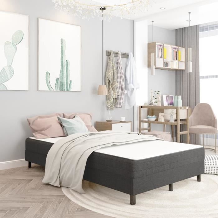 Sommier tapissier - KEENSO - AB287455 - Gris - 120 x 200 cm - Montage facile