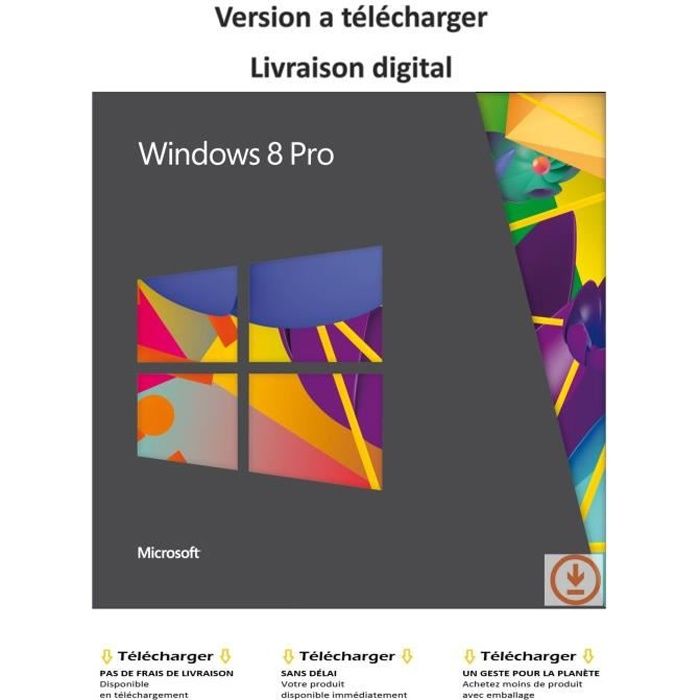 Windows 8 Pro  – Version Dématérialisée
