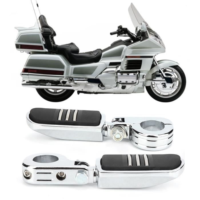 pédale de moto Repose-pieds de moto chromés 2 pièces 32 mm avec support pour GoldWing GL1500 GL1800 auto couvres Mothinessto LY17058
